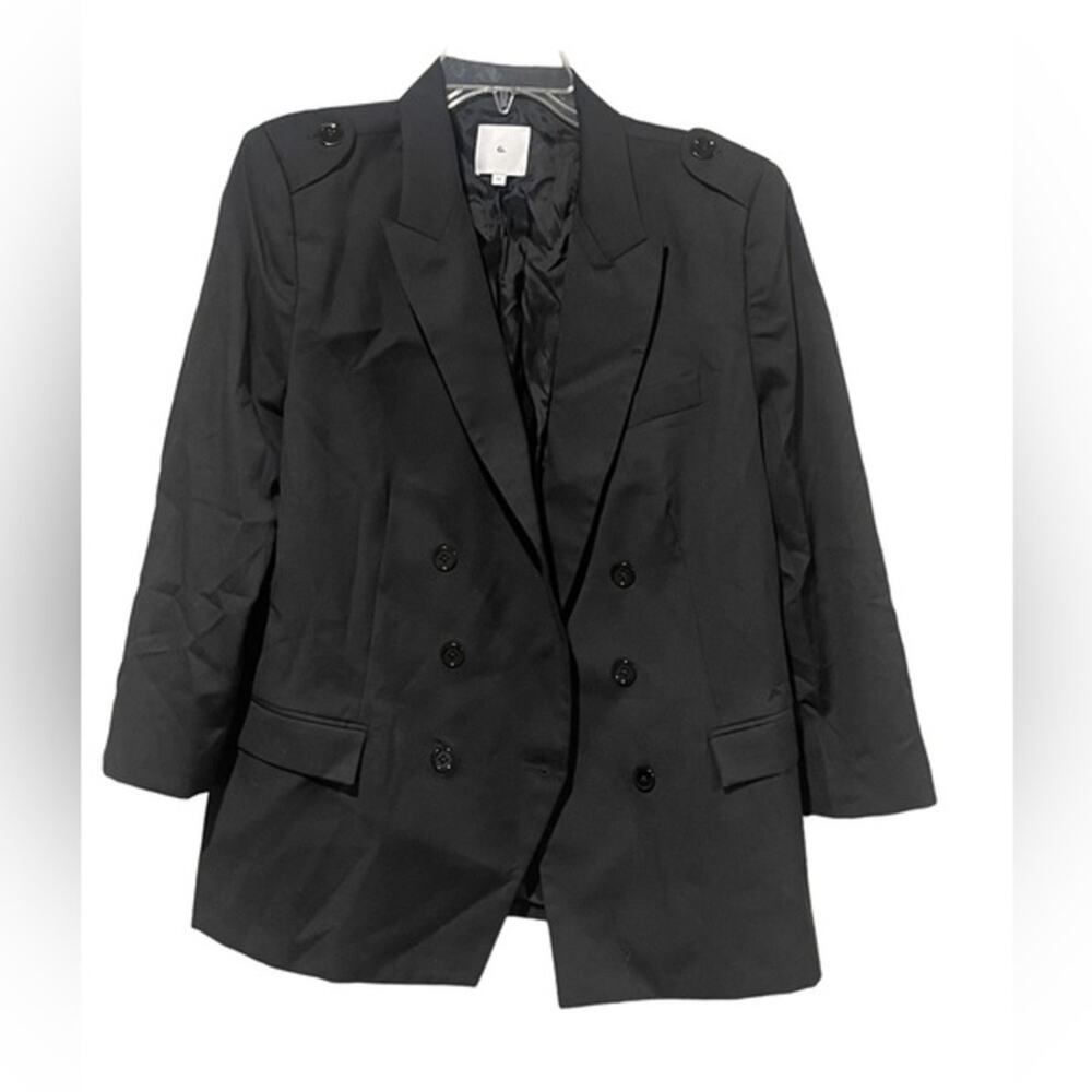 G. LABEL BY GOOP BLACK WOOL DOUBLE BREASTED MILITARY BLAZER JACKET SIZE 12